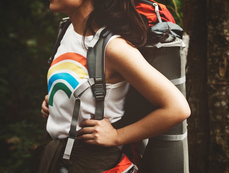 solo female backpacker